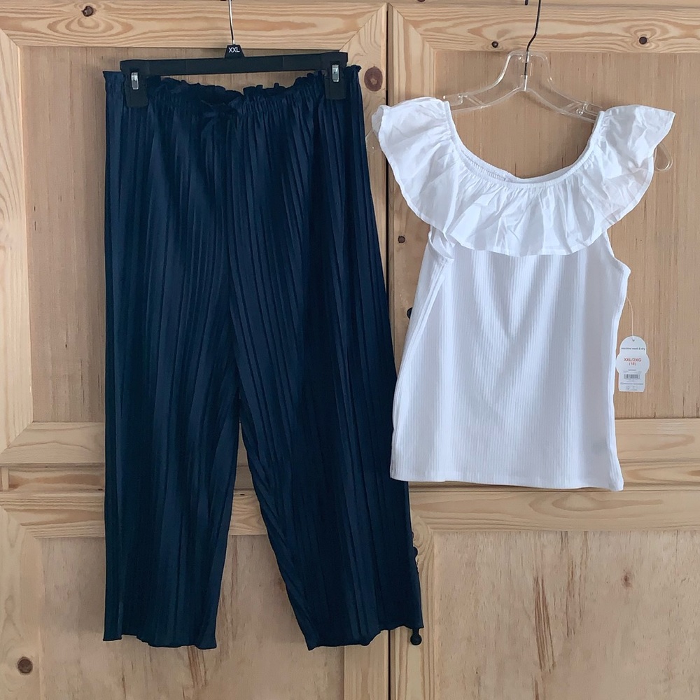 Wonder Nation blue/white pants set outfit size XXL 18
